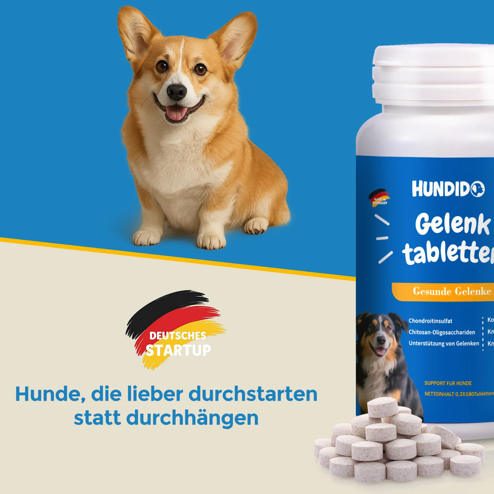 Gelenktabletten für Hunde mit Kollagen, Gelenk- & Knochenschutz 180 Tabletten - Nahrungsergänzung für alle Hundegrößen – Bild 4